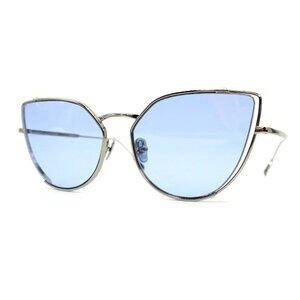 Verso Women's Supernova Sunglasses Blue Silver Frames Italy $300 55[]17-145